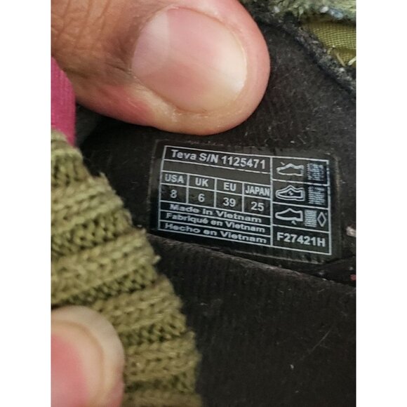 Teva Re  Ember Moc Slippers Quilted Design Knit Collar Womens Olive Size 8 - Picture 7 of 16